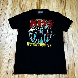 Kiss Classic World Tour '77 Rock T-Shirt Mens Vintage Style Size M